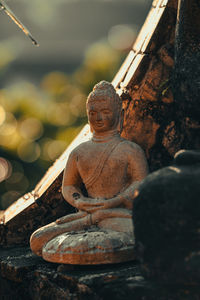 Close up view of a buddha statue