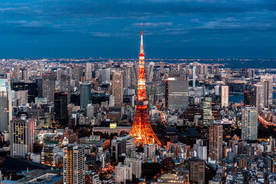 Aerial view of buildings in city