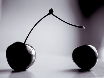 Close-up of table against white background