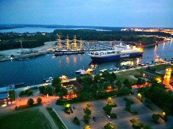 Boats in harbor