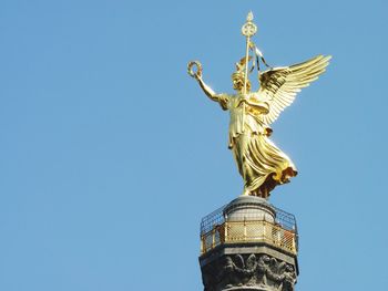 Low angle view of statue of liberty