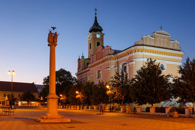 Baroque church in the main square of topolcany, slovakia.