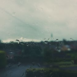 Close-up of water drops on glass