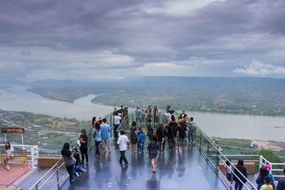 People standing at observation point