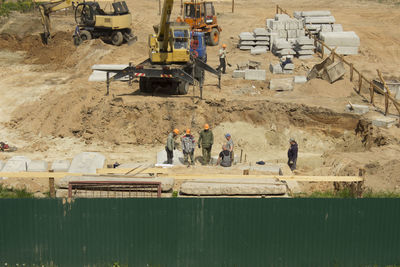 People working at construction site