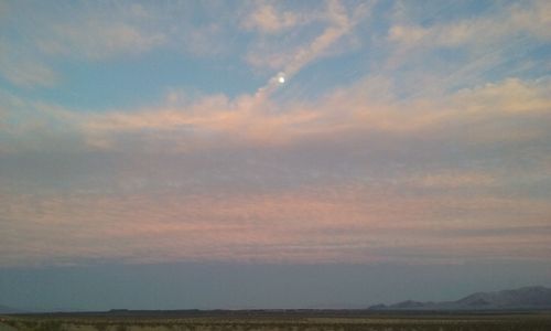 Scenic view of landscape against cloudy sky