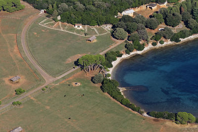 High angle view of land