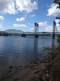 Bridge over river against sky