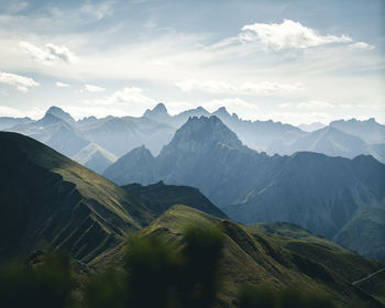 Scenic view of mountains against sky