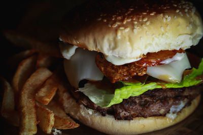 Close-up of burger