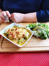 Close-up of food on table