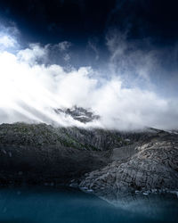 Scenic view of land against sky