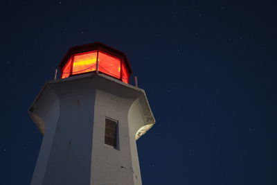 Low angle view of building against sky at night