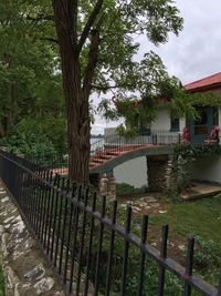 View of canal along built structures