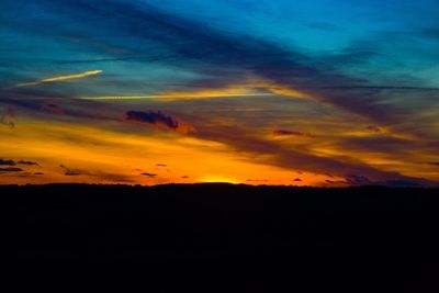 Scenic view of dramatic sky during sunset