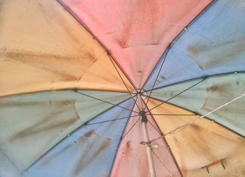 Low angle view of messy umbrella