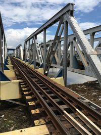 Railway bridge against sky