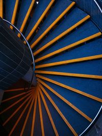 High angle view of spiral staircase