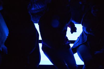 View of illuminated people at night