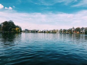 Scenic view of river against sky