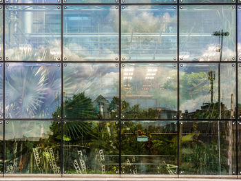 Full frame shot of glass window in city