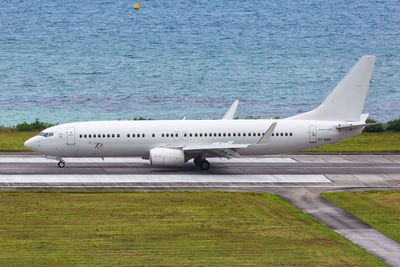 Airplane on airport runway