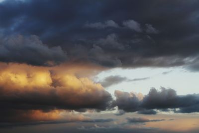 Low angle view of storm clouds in sky