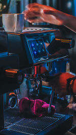 Close-up of preparing food on table