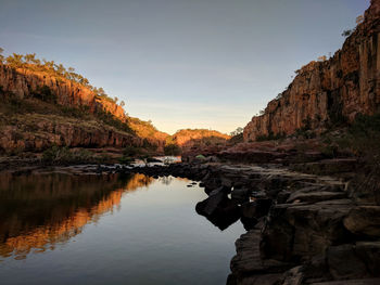 Scenic view of rock formations against sky