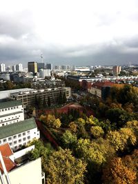 Aerial view of cityscape against sky