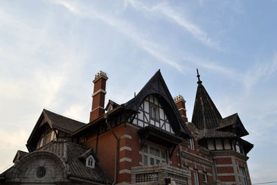 Low angle view of traditional building against sky