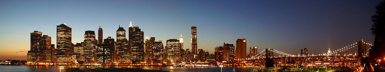 Illuminated cityscape against sky during sunset