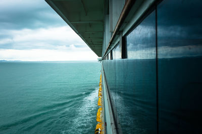 Bridge over sea against sky