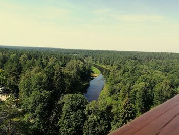 Scenic view of lake against clear sky