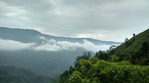 Scenic view of mountains against sky