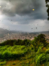 Full frame shot of wet glass window