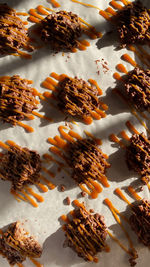 High angle view of food on table