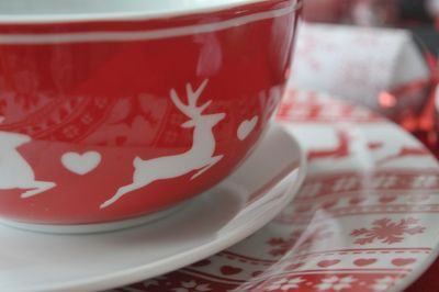 Close-up of coffee cup on table