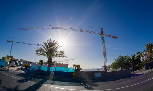 February 03 2022-mountain top construction site in the canary island resort town of puerto rico 