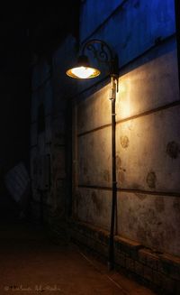 Illuminated lamp at night
