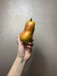 Close-up of hand holding apple