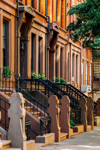 Staircase of building in city