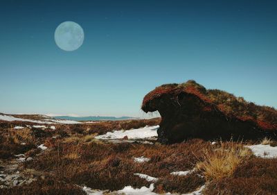 Scenic view of landscape against clear sky