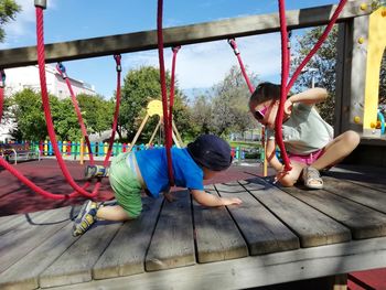 Children playing at playground