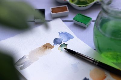 Close-up of pencil on table