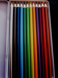 Close-up of colorful colored pencils