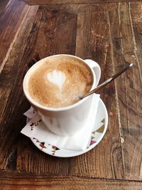 Coffee cup on table