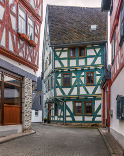 Picturesque german medieval colorful architecture in bad camberg, hesse, germany