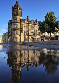 Reflection of building in lake