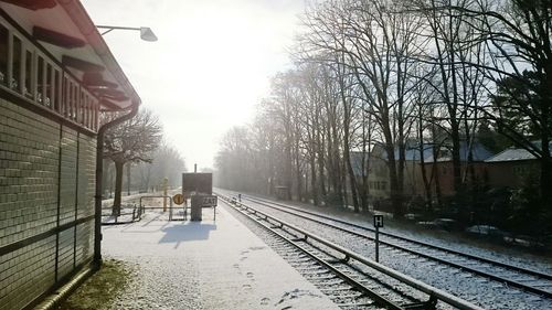 Railroad tracks in city